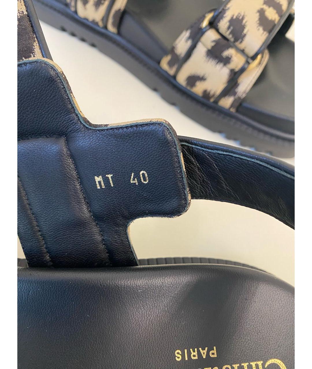 CHRISTIAN DIOR Коричневые кожаные сандалии, фото 5