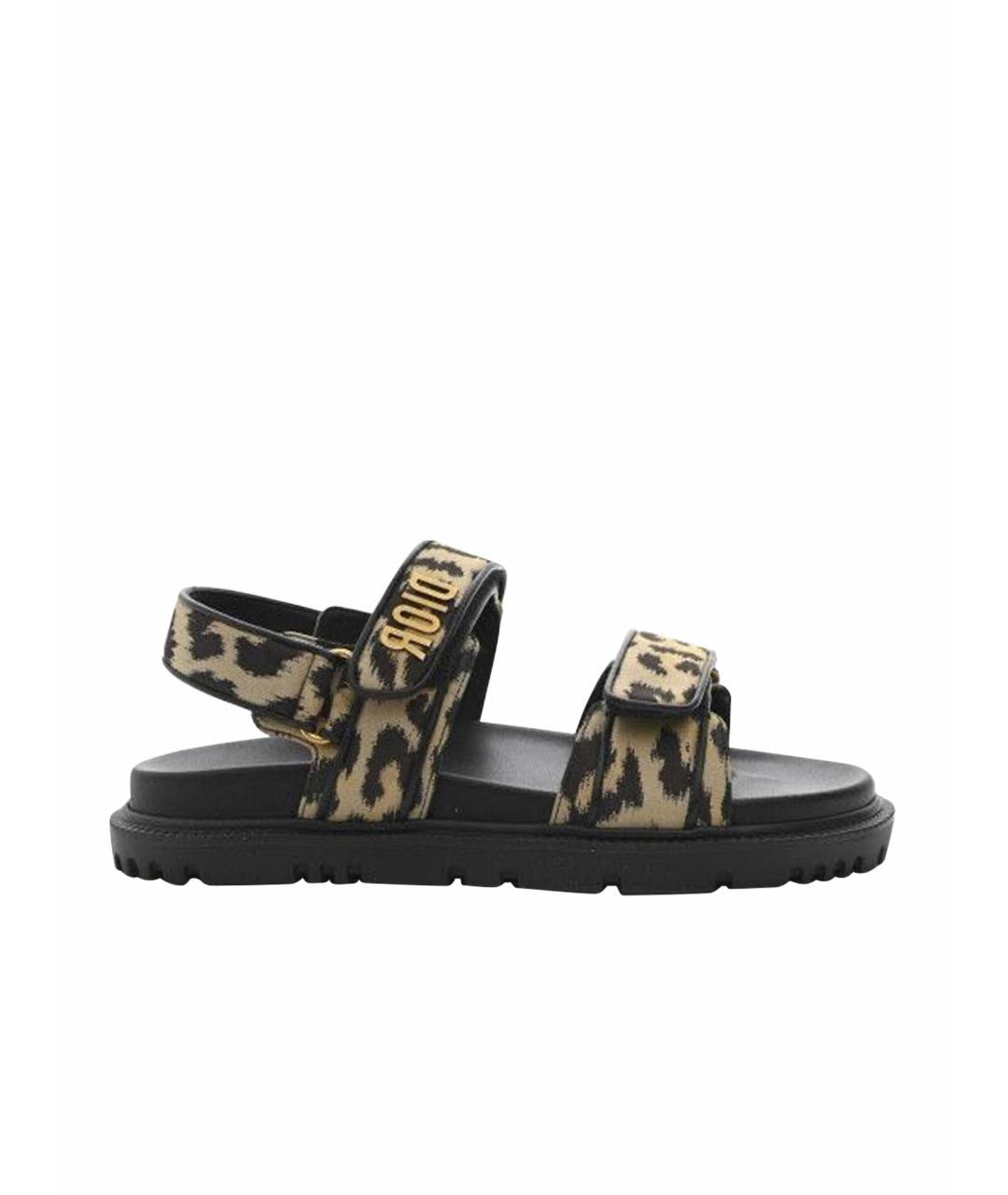 CHRISTIAN DIOR Коричневые кожаные сандалии, фото 1