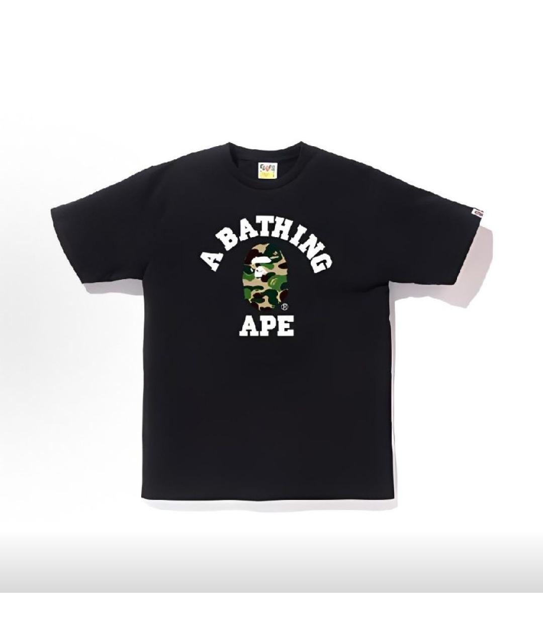 A BATHING APE Черная хлопковая футболка, фото 6