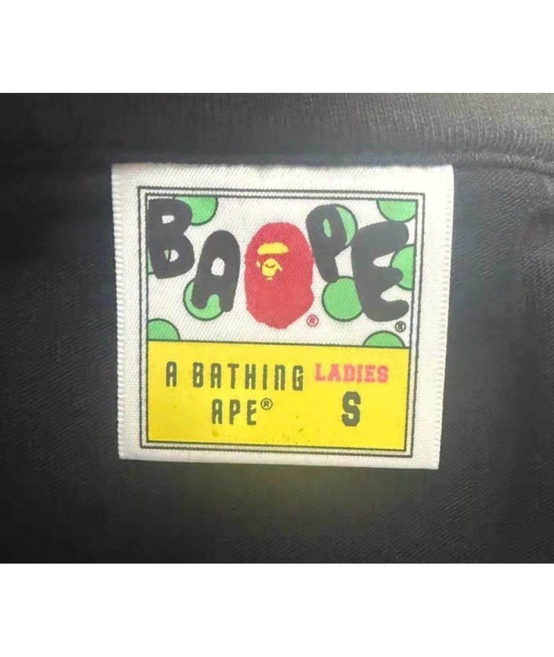 A BATHING APE Черная хлопковая футболка, фото 3