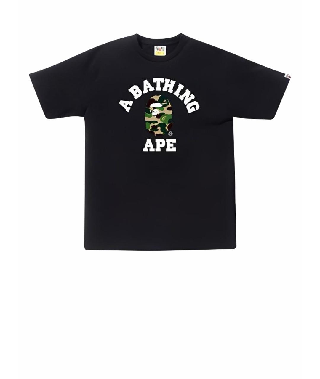 A BATHING APE Черная хлопковая футболка, фото 1