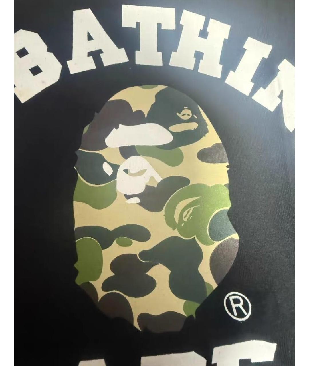 A BATHING APE Черная хлопковая футболка, фото 2