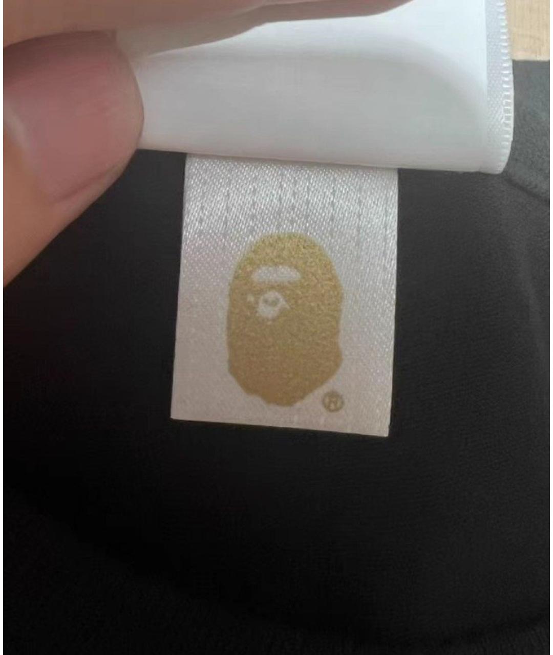 A BATHING APE Черная хлопковая футболка, фото 4