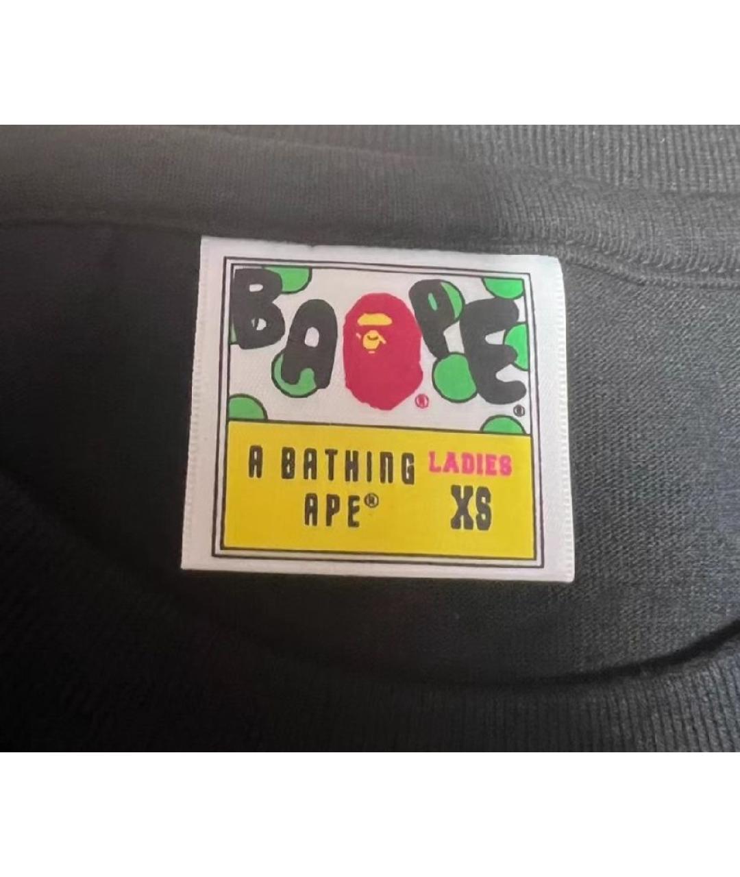 A BATHING APE Черная хлопковая футболка, фото 2