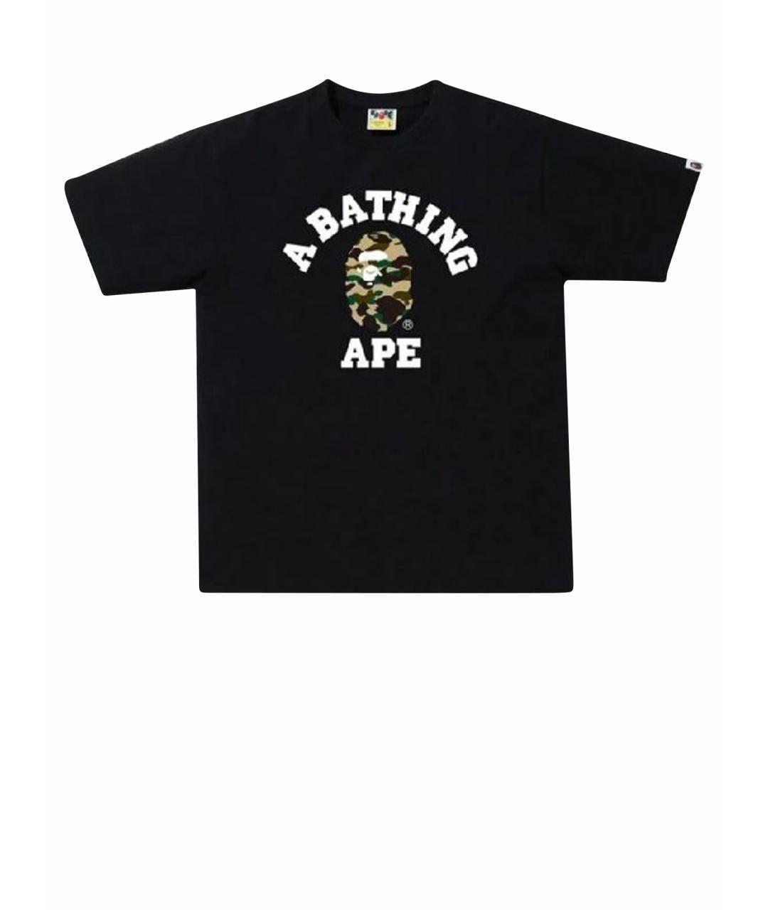 A BATHING APE Черная хлопковая футболка, фото 1