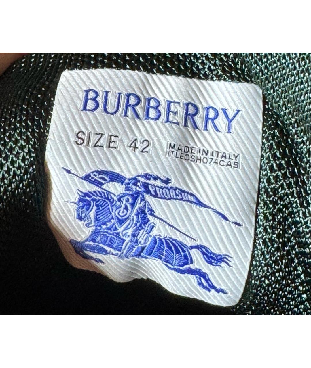 BURBERRY Зеленые кожаные низкие кроссовки / кеды, фото 8