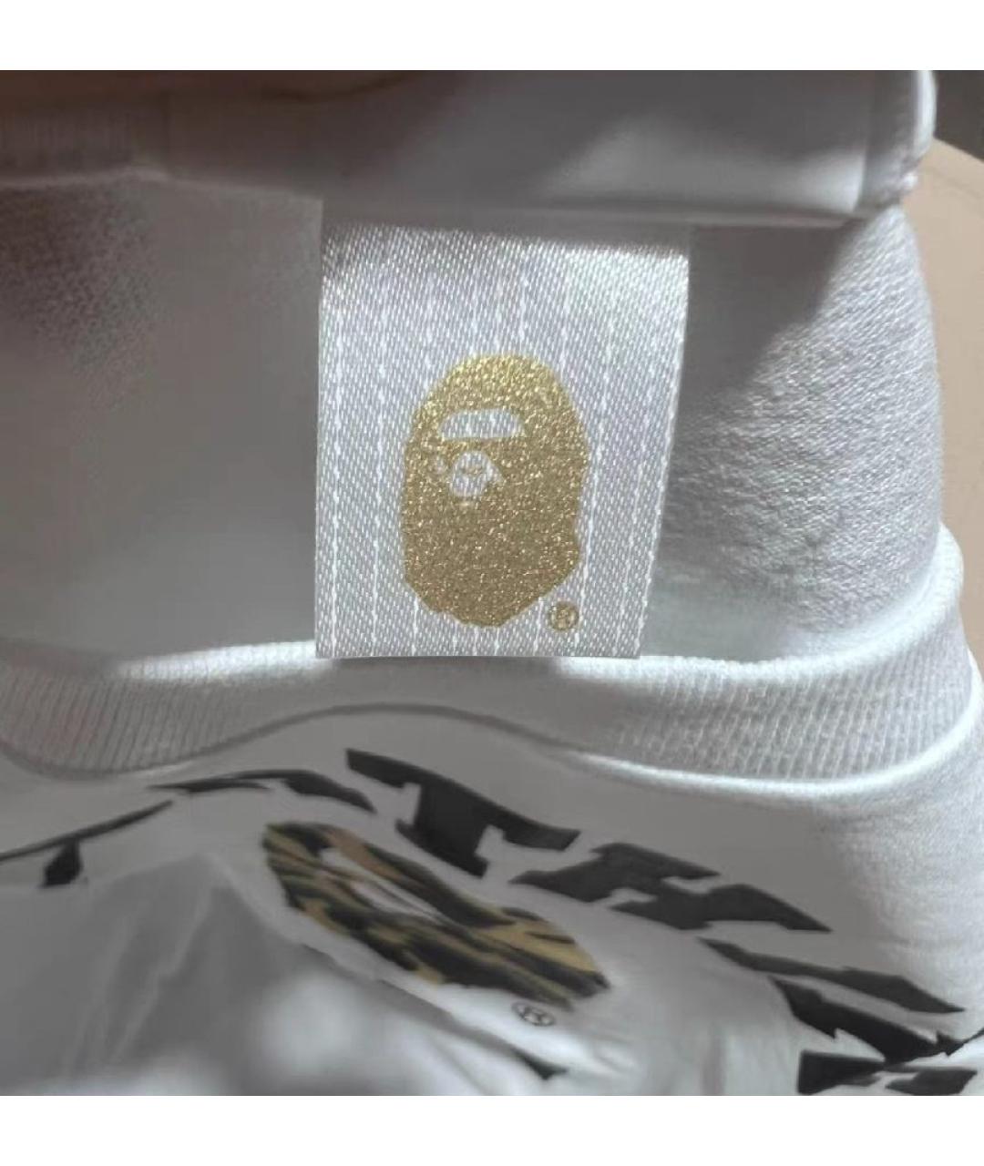 A BATHING APE Белая хлопковая футболка, фото 4
