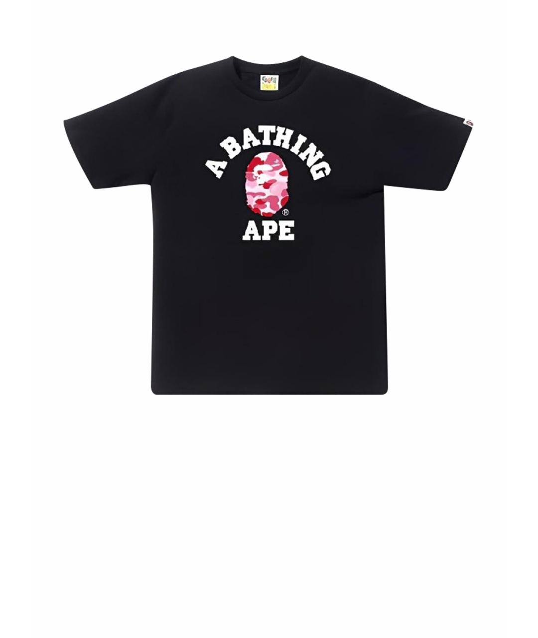 A BATHING APE Черная хлопковая футболка, фото 1