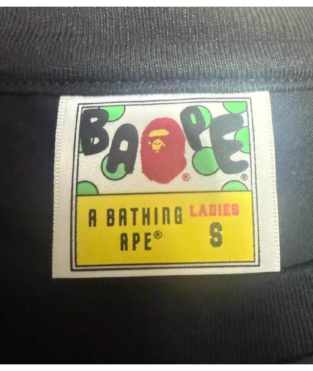 A BATHING APE Черная хлопковая футболка, фото 3
