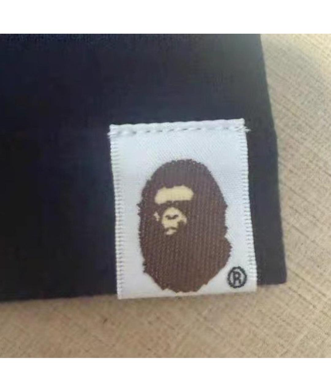 A BATHING APE Черная хлопковая футболка, фото 5