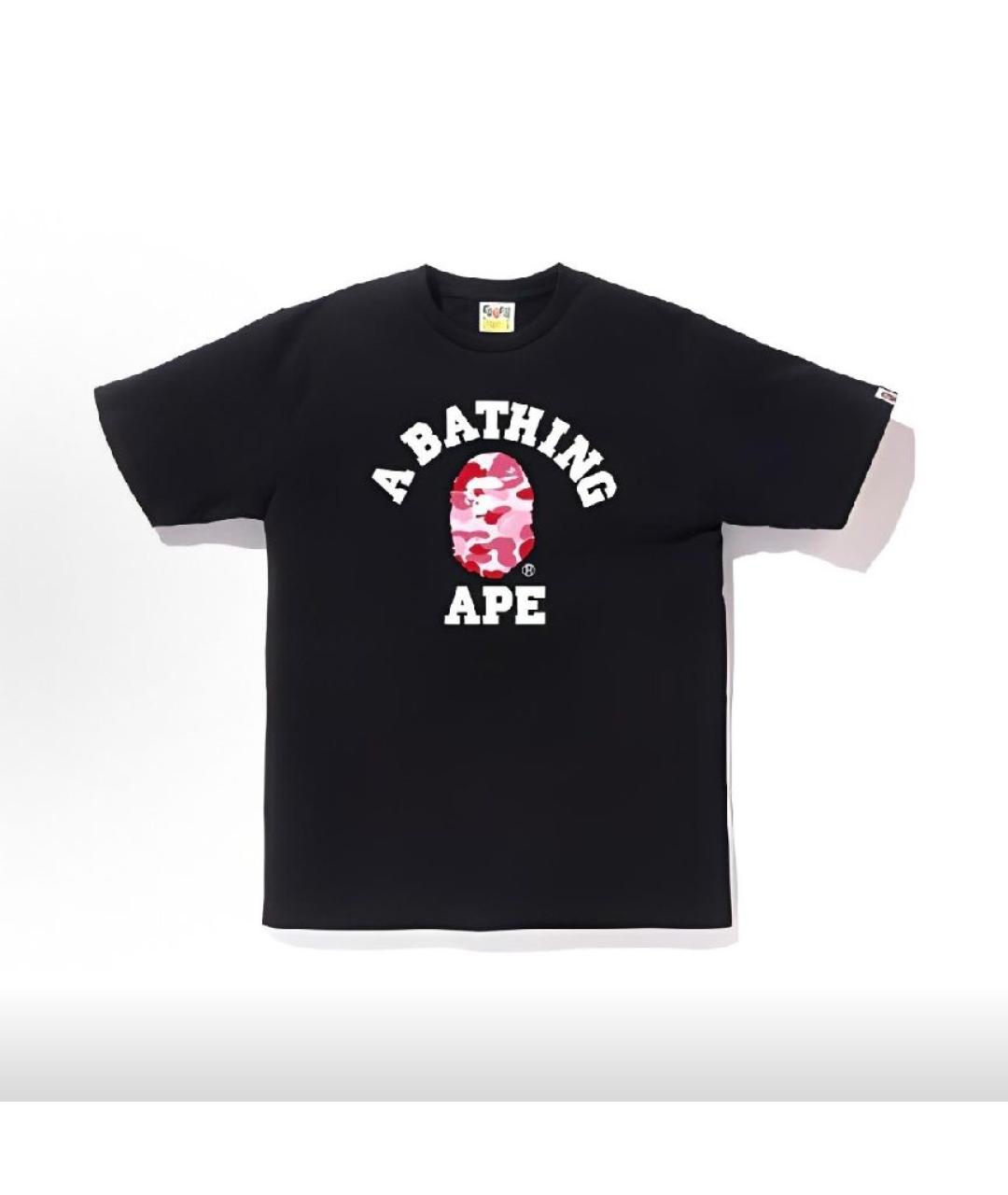 A BATHING APE Черная хлопковая футболка, фото 6