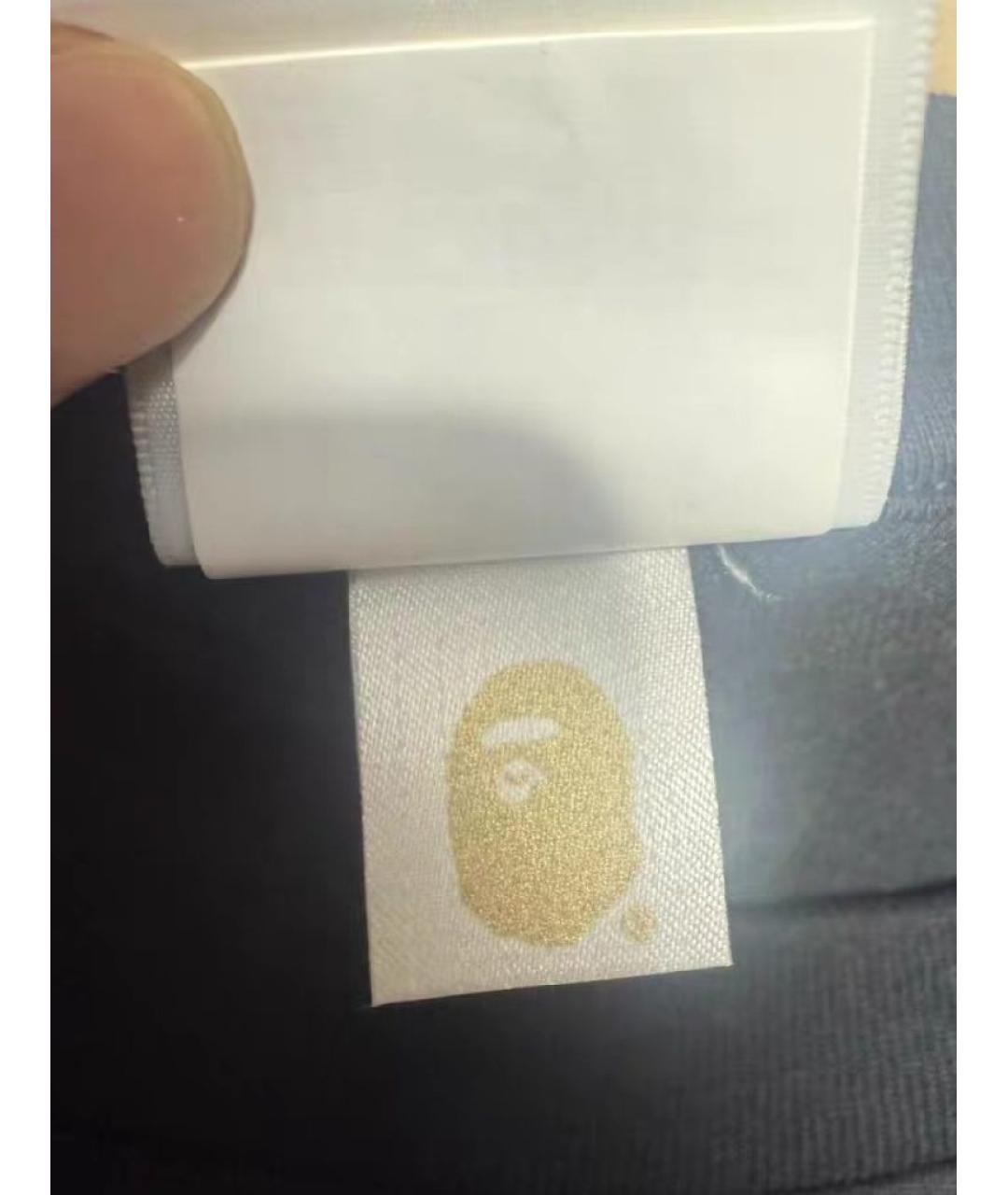 A BATHING APE Черная хлопковая футболка, фото 4