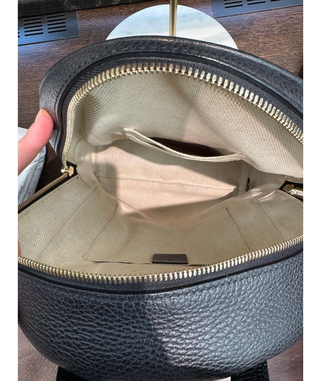 GUCCI Черный кожаный рюкзак, фото 4