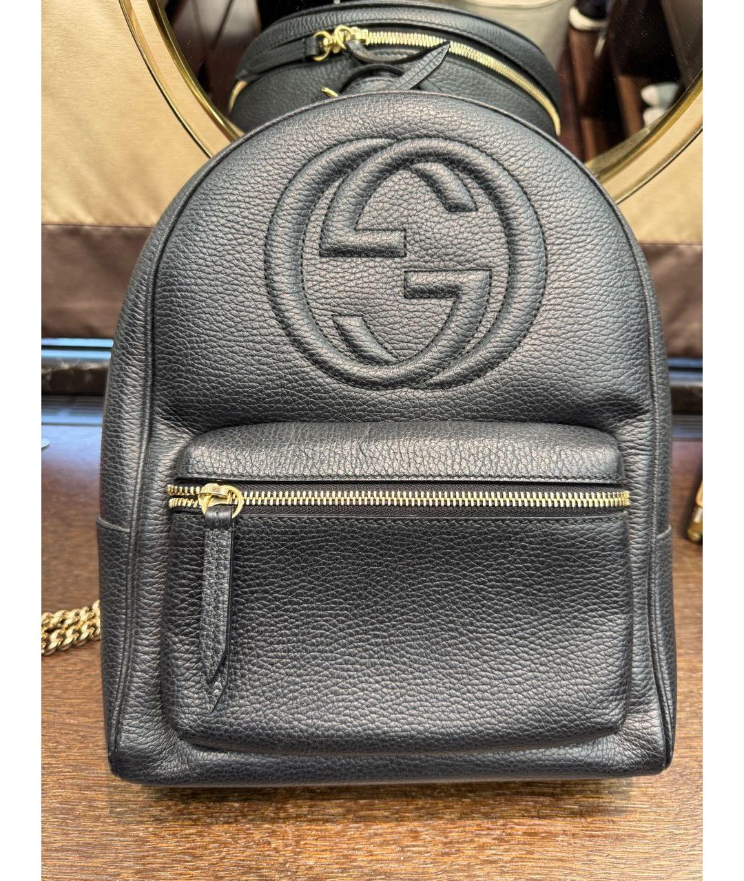 GUCCI Черный кожаный рюкзак, фото 2