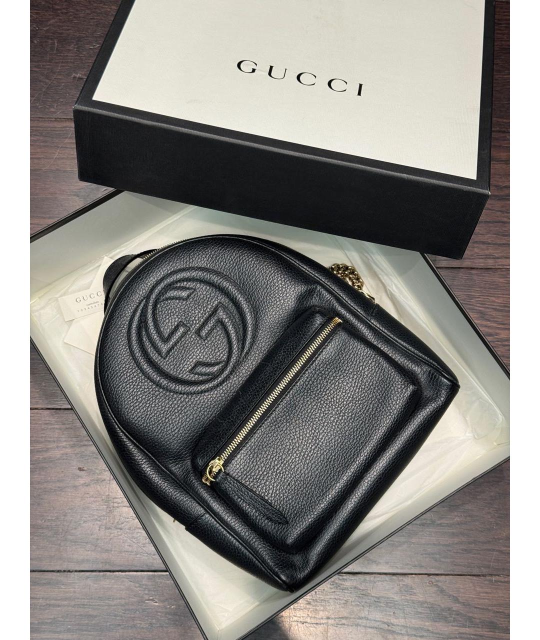 GUCCI Черный кожаный рюкзак, фото 6
