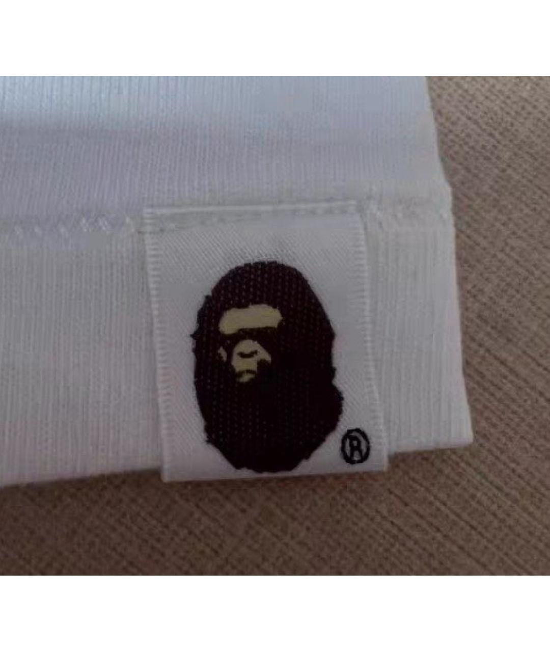 A BATHING APE Белая хлопковая футболка, фото 4