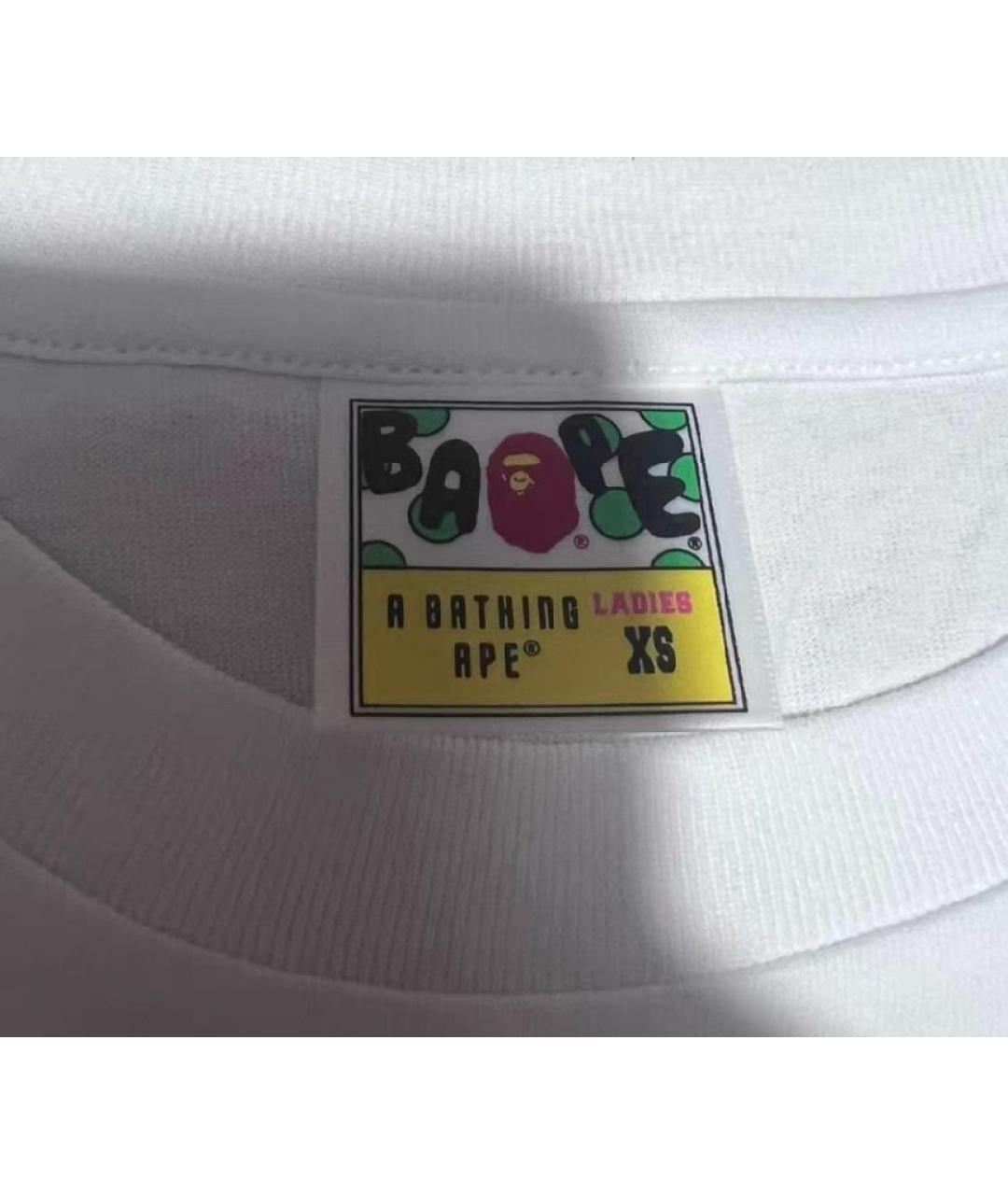 A BATHING APE Белая хлопковая футболка, фото 2