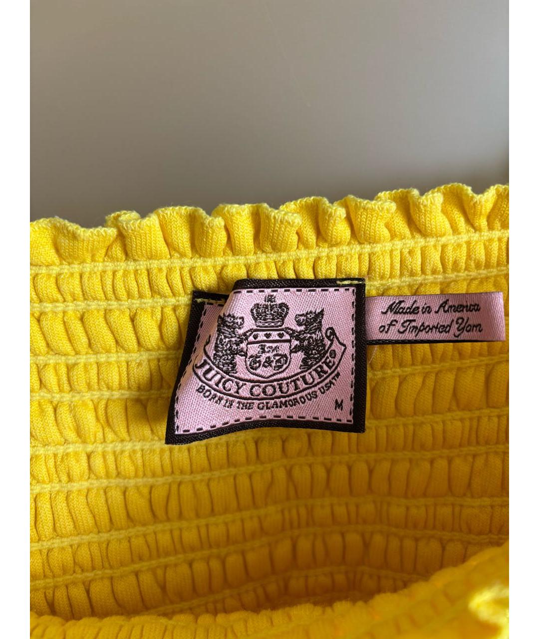 JUICY COUTURE Желтое хлопковое платье, фото 4