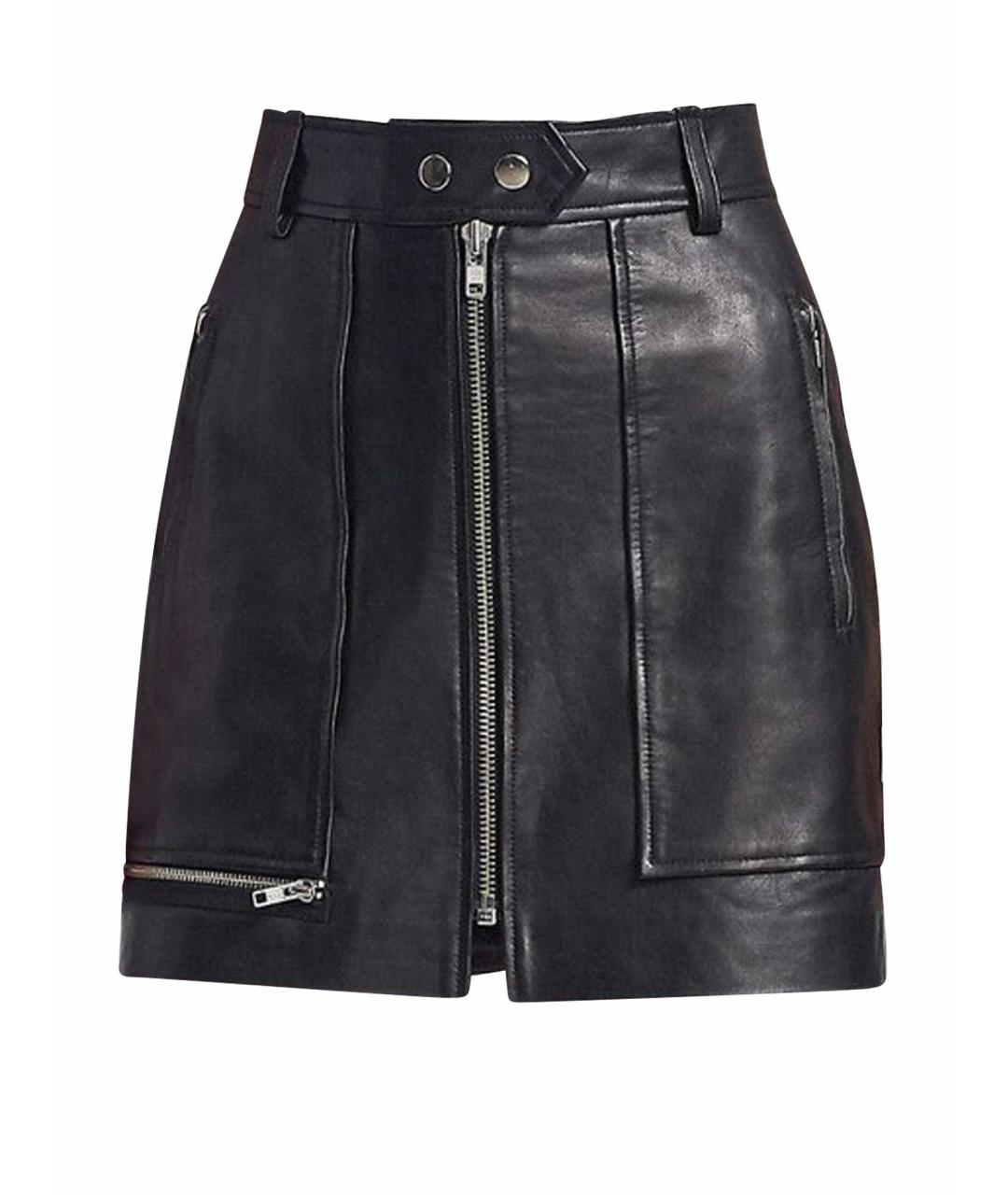 ISABEL MARANT ETOILE Черная кожаная юбка мини, фото 1