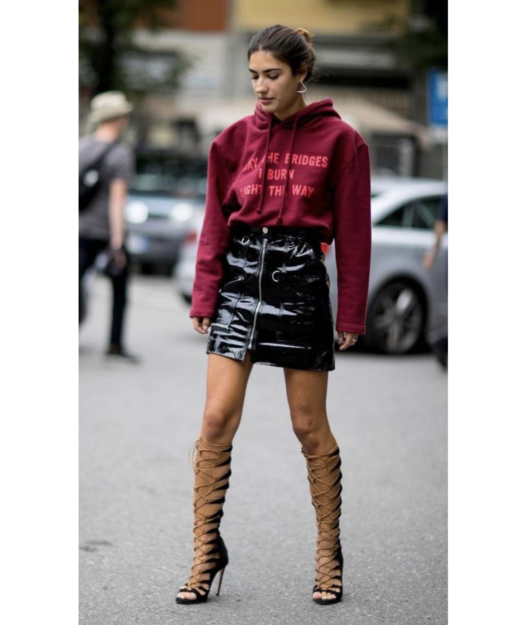 ISABEL MARANT ETOILE Черная кожаная юбка мини, фото 8