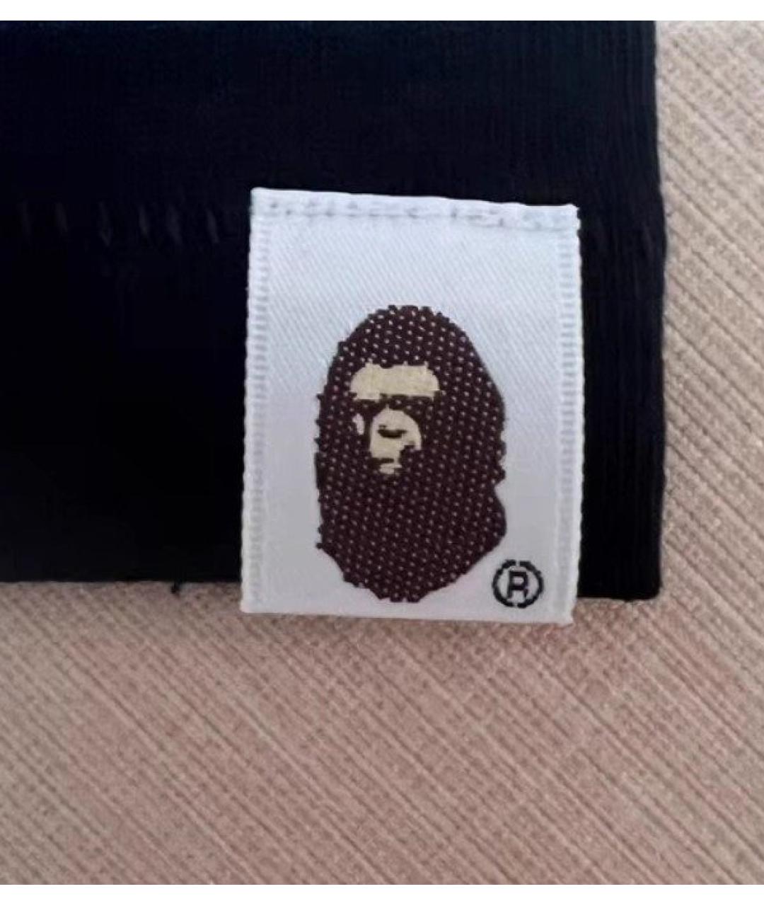 A BATHING APE Черная хлопковая футболка, фото 4