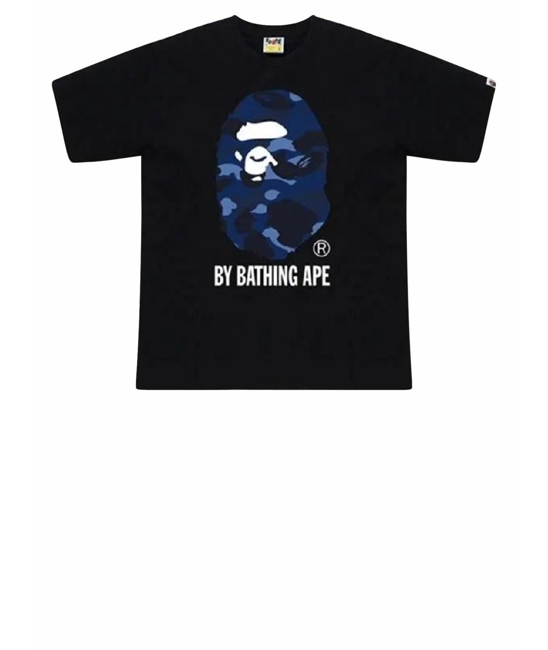 A BATHING APE Черная хлопковая футболка, фото 1