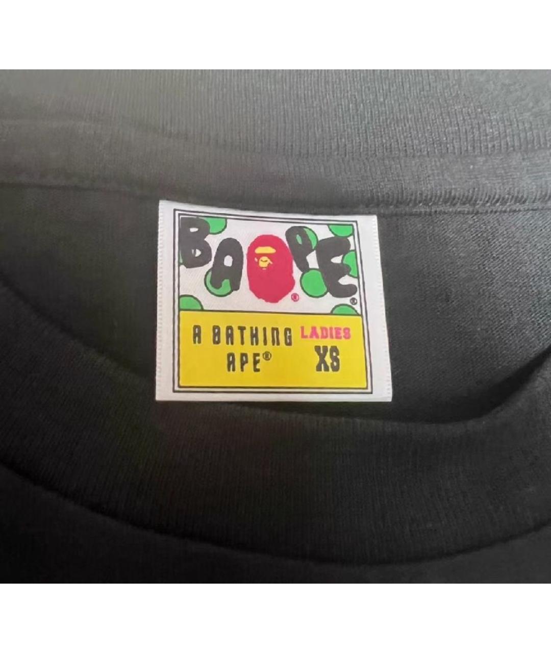 A BATHING APE Черная хлопковая футболка, фото 2