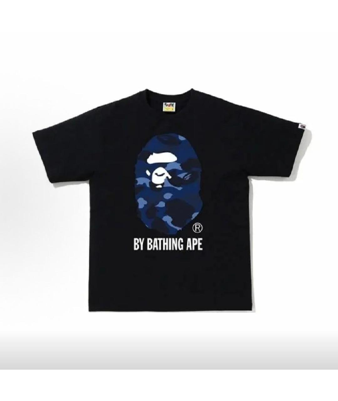 A BATHING APE Черная хлопковая футболка, фото 5