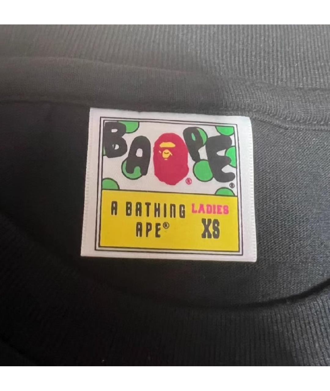 A BATHING APE Черная хлопковая футболка, фото 3