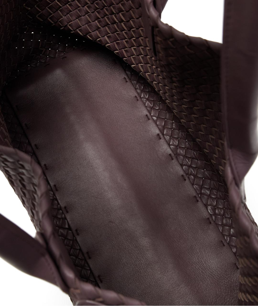 BOTTEGA VENETA Фиолетовая кожаная сумка тоут, фото 6