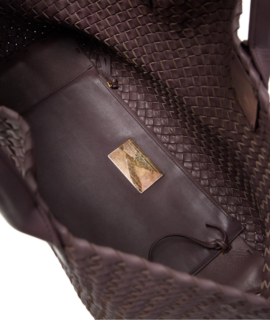 BOTTEGA VENETA Фиолетовая кожаная сумка тоут, фото 5