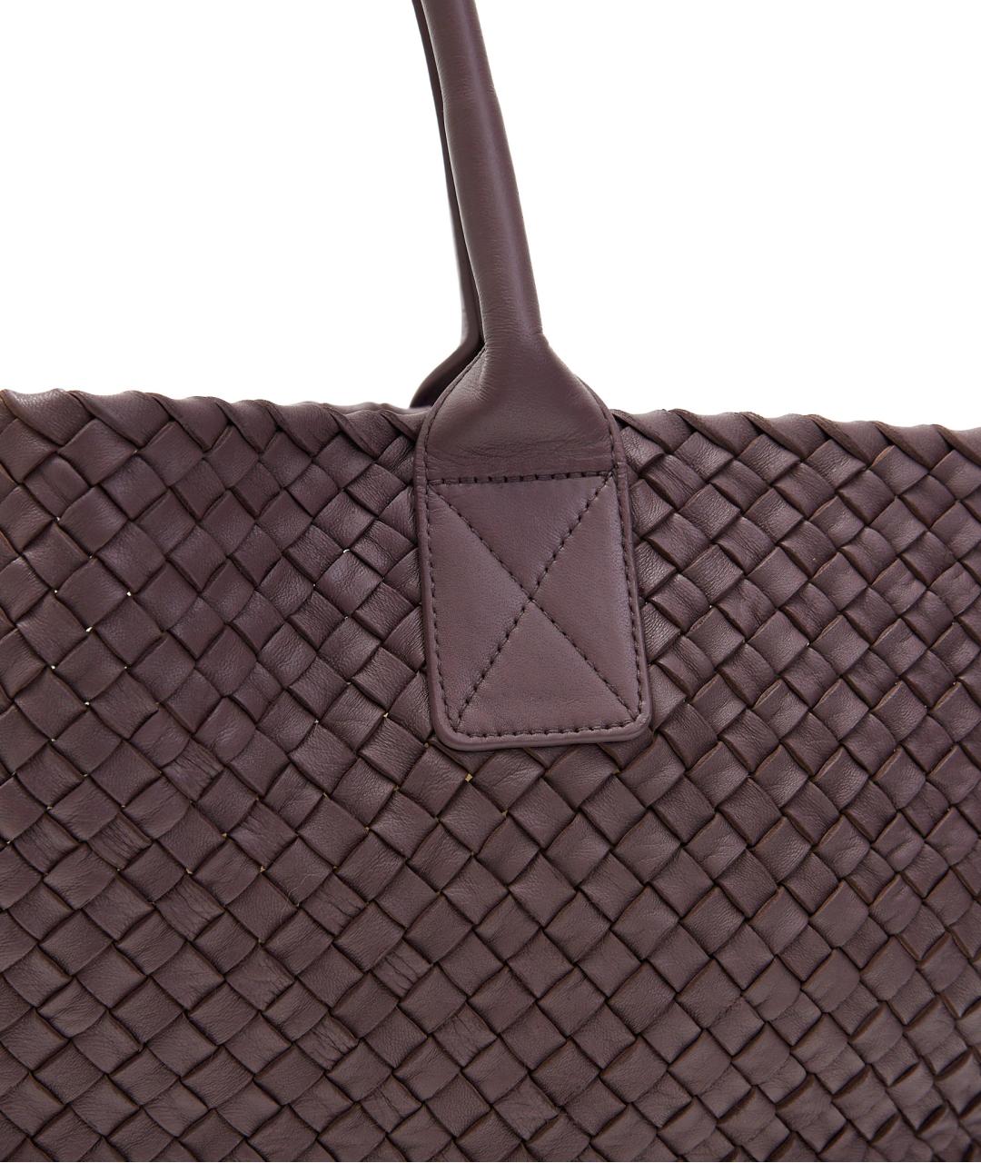 BOTTEGA VENETA Фиолетовая кожаная сумка тоут, фото 4