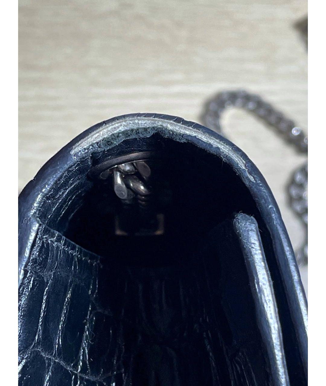 SAINT LAURENT Черная кожаная сумка через плечо, фото 6