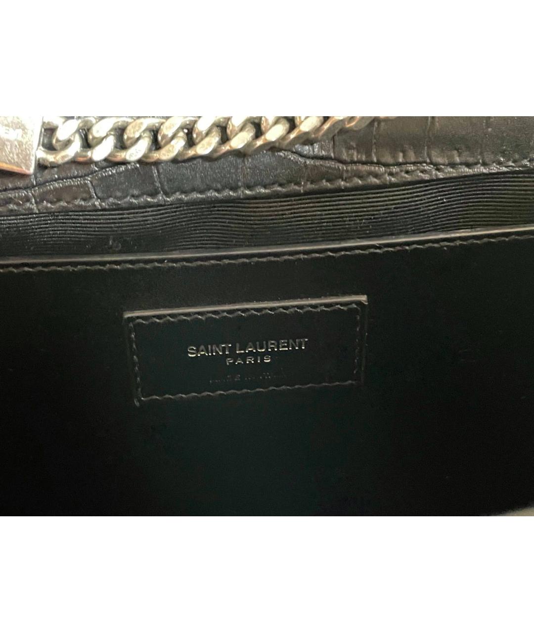 SAINT LAURENT Черная кожаная сумка через плечо, фото 5