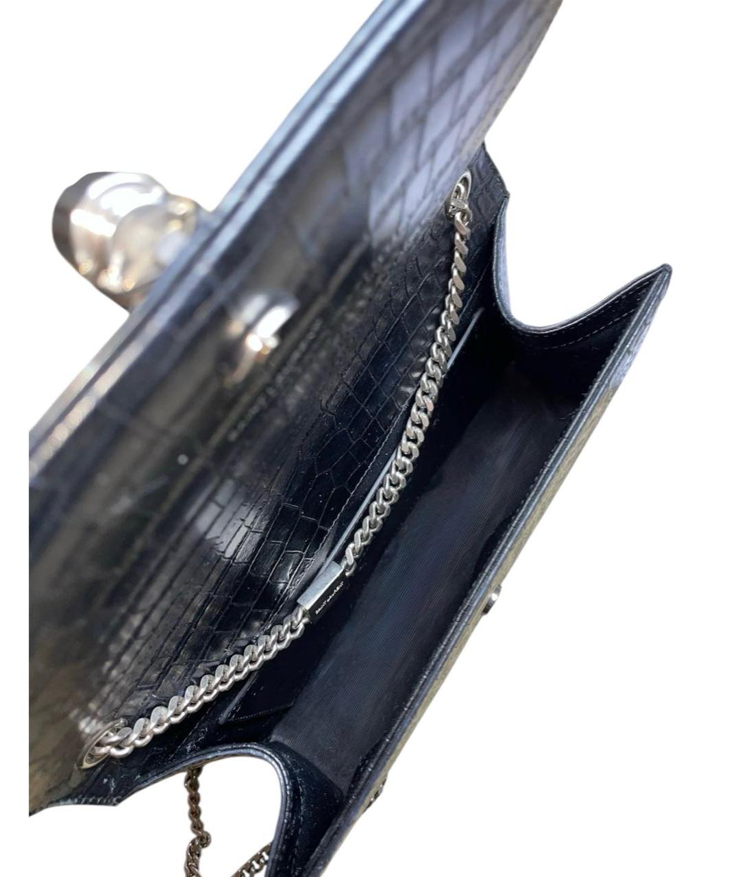 SAINT LAURENT Черная кожаная сумка через плечо, фото 4