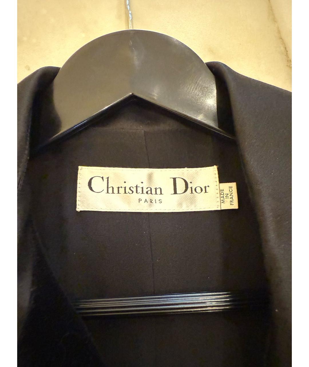 CHRISTIAN DIOR Черное бархатное пальто, фото 6