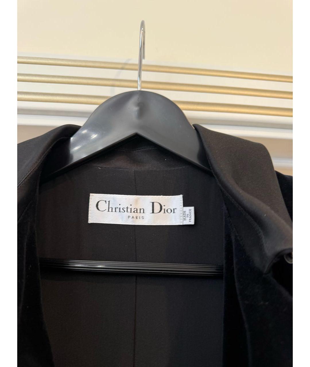 CHRISTIAN DIOR Черное бархатное пальто, фото 3