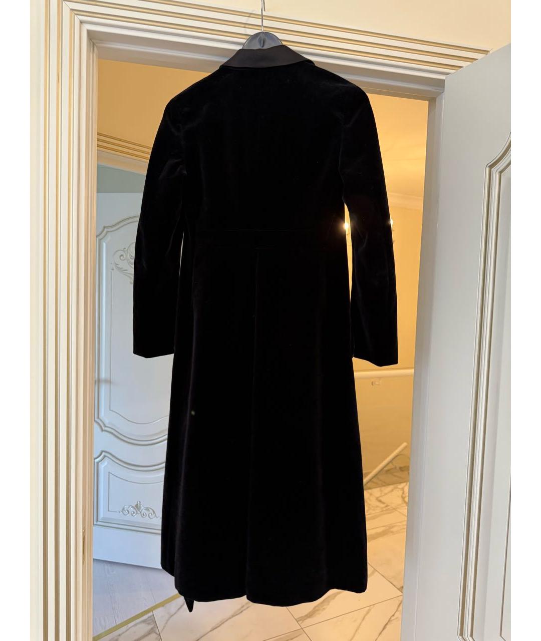 CHRISTIAN DIOR Черное бархатное пальто, фото 4