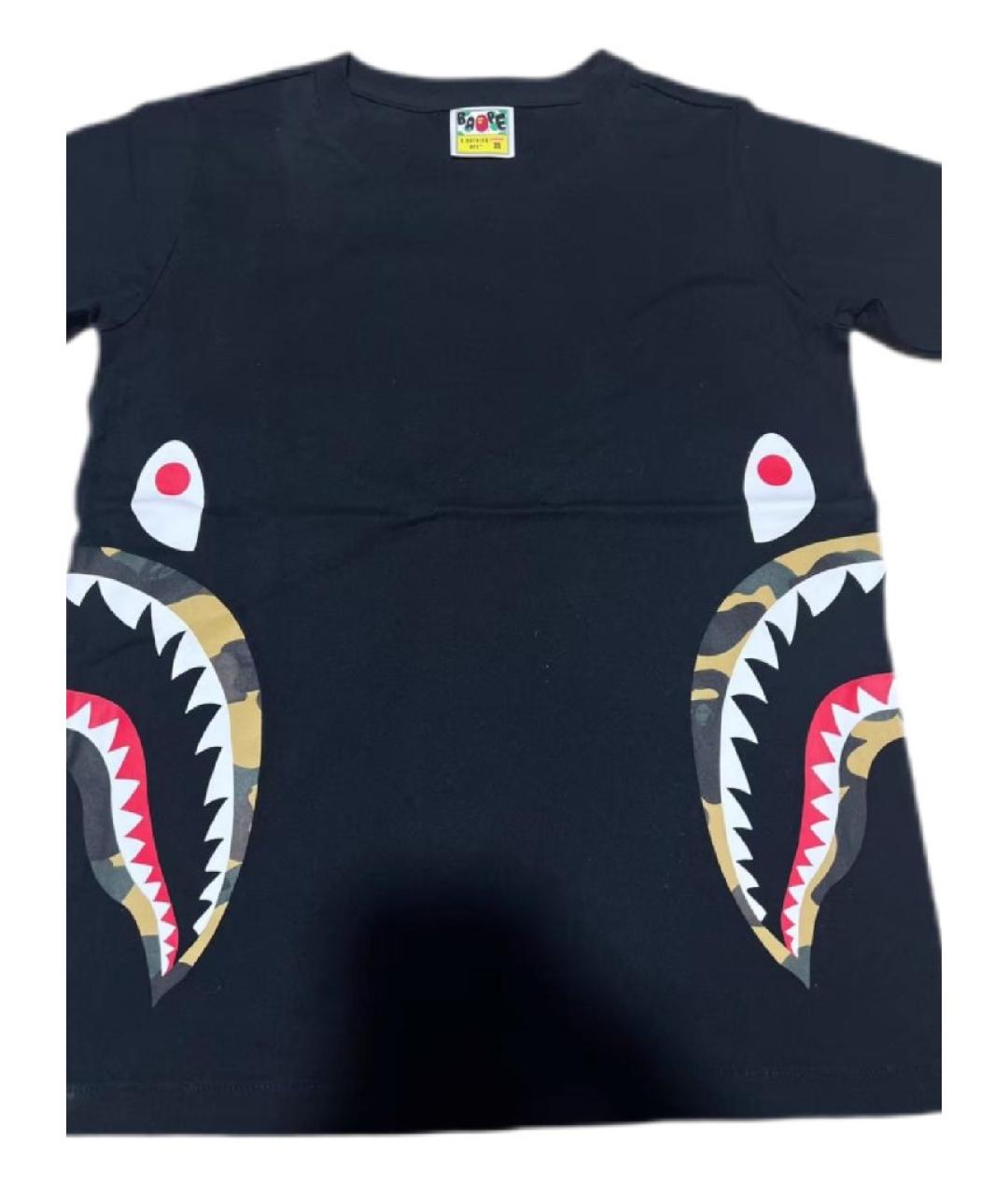 A BATHING APE Черная хлопковая футболка, фото 6