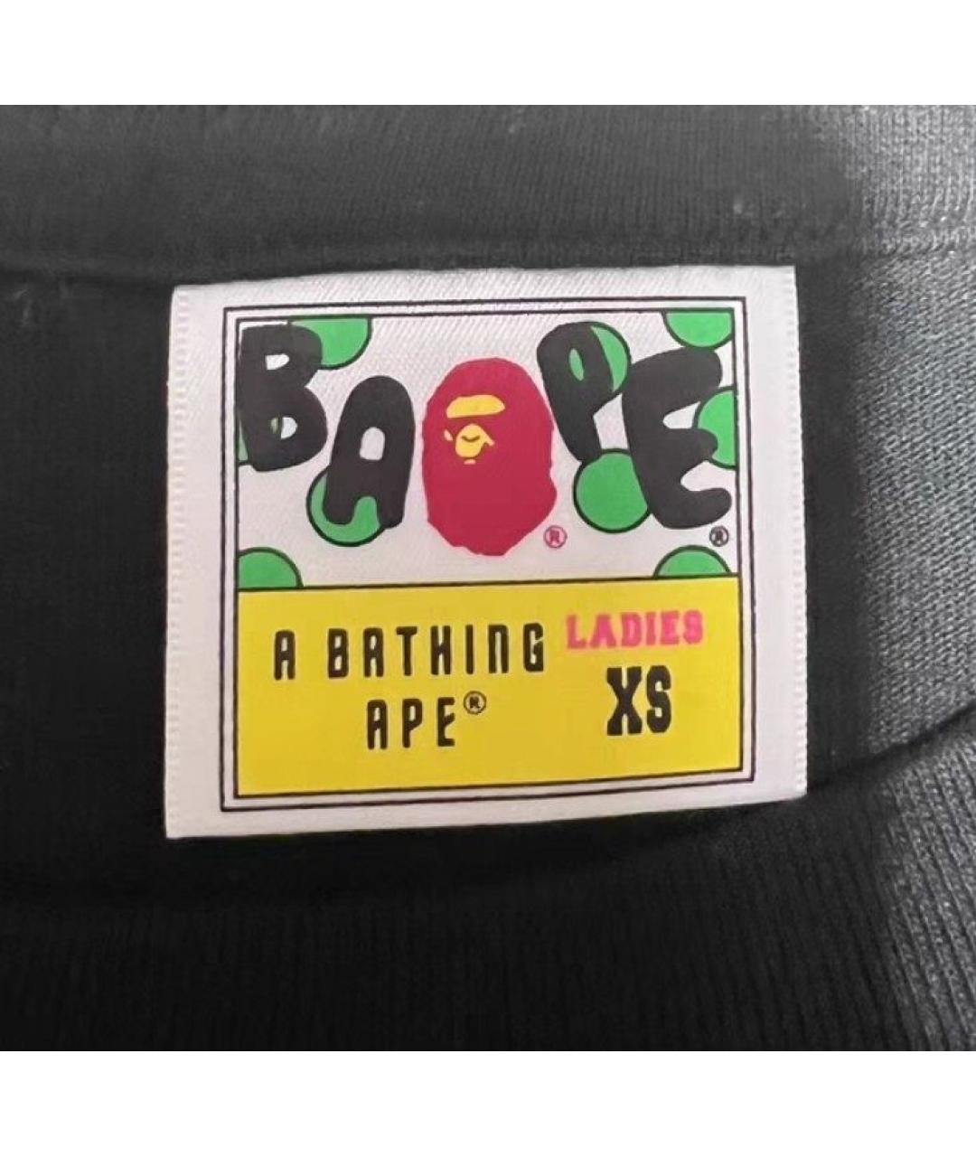 A BATHING APE Черная хлопковая футболка, фото 2