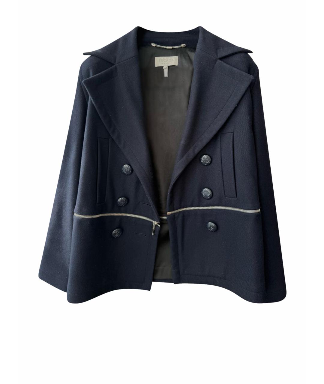 ESCADA Темно-синее шерстяное пальто, фото 1