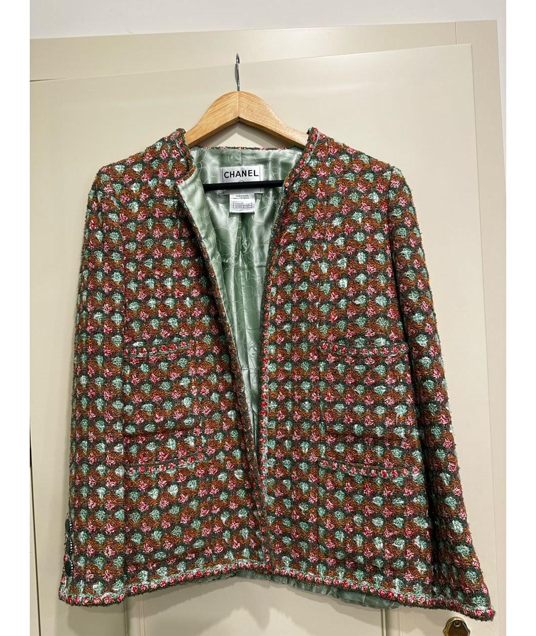 CHANEL Мульти твидовый жакет/пиджак, фото 6