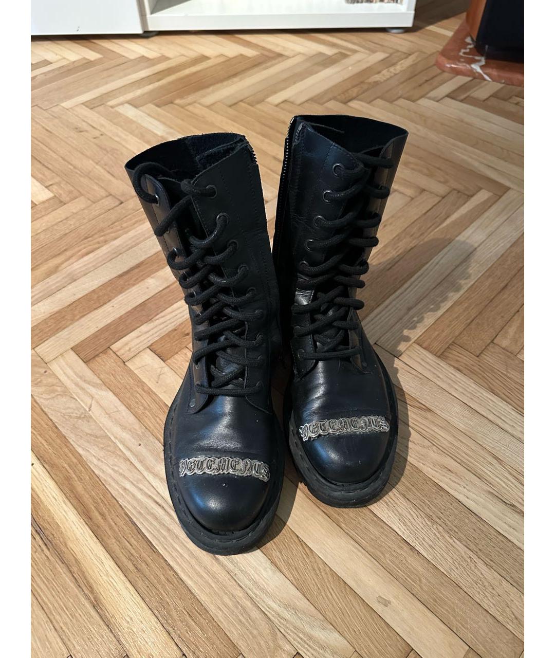 VETEMENTS Черные кожаные ботинки, фото 2