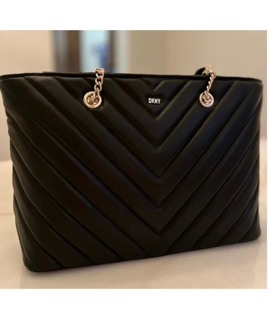 DKNY Черная сумка тоут из искусственной кожи, фото 2