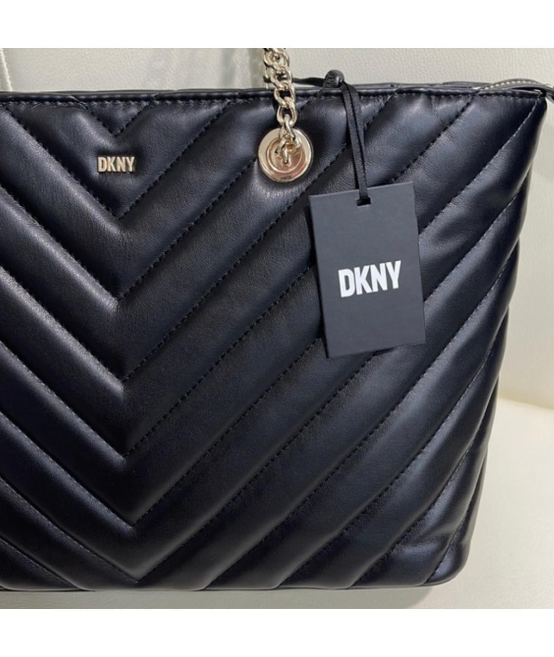 DKNY Черная сумка тоут из искусственной кожи, фото 4