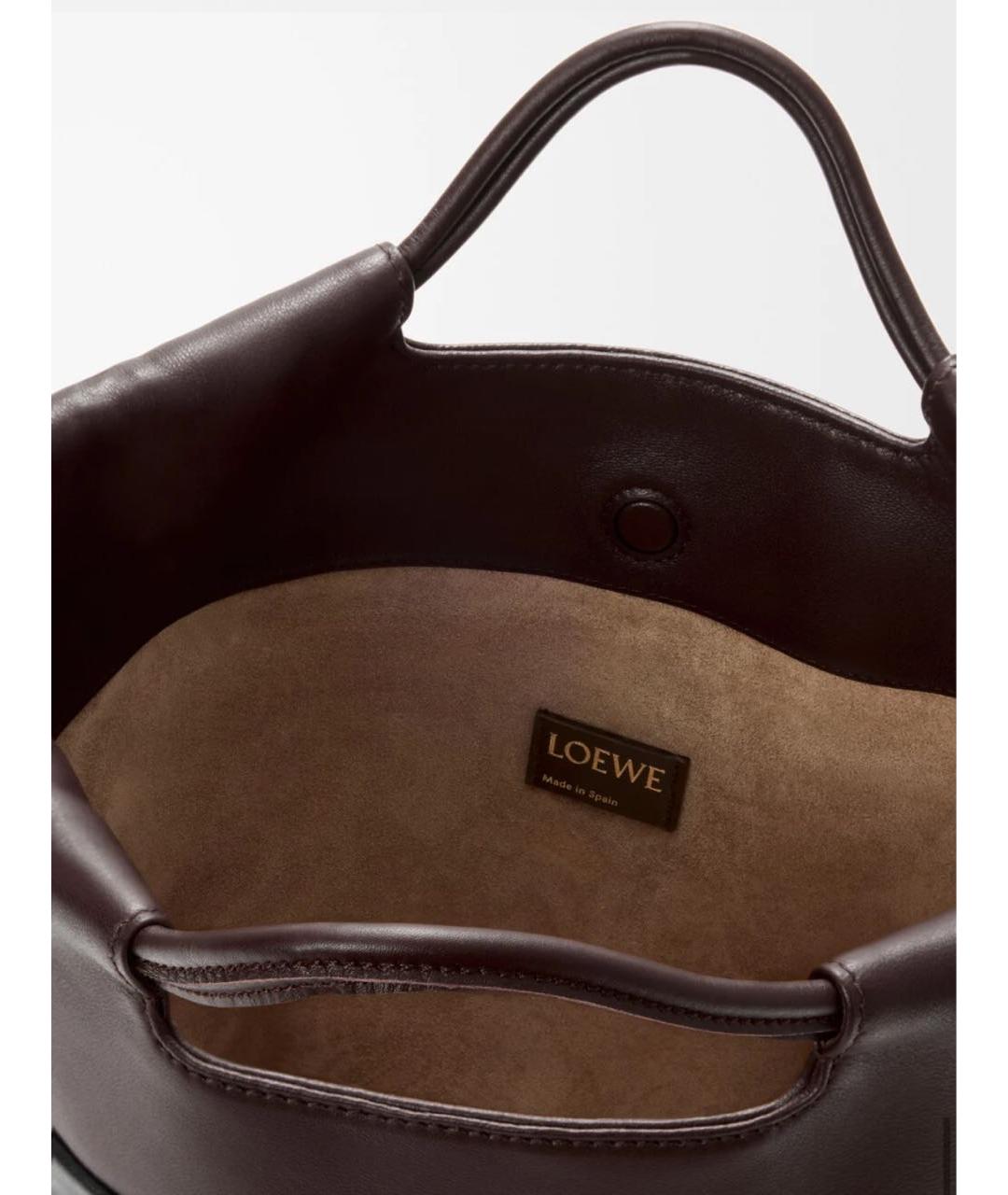 LOEWE Черная кожаная сумка с короткими ручками, фото 6