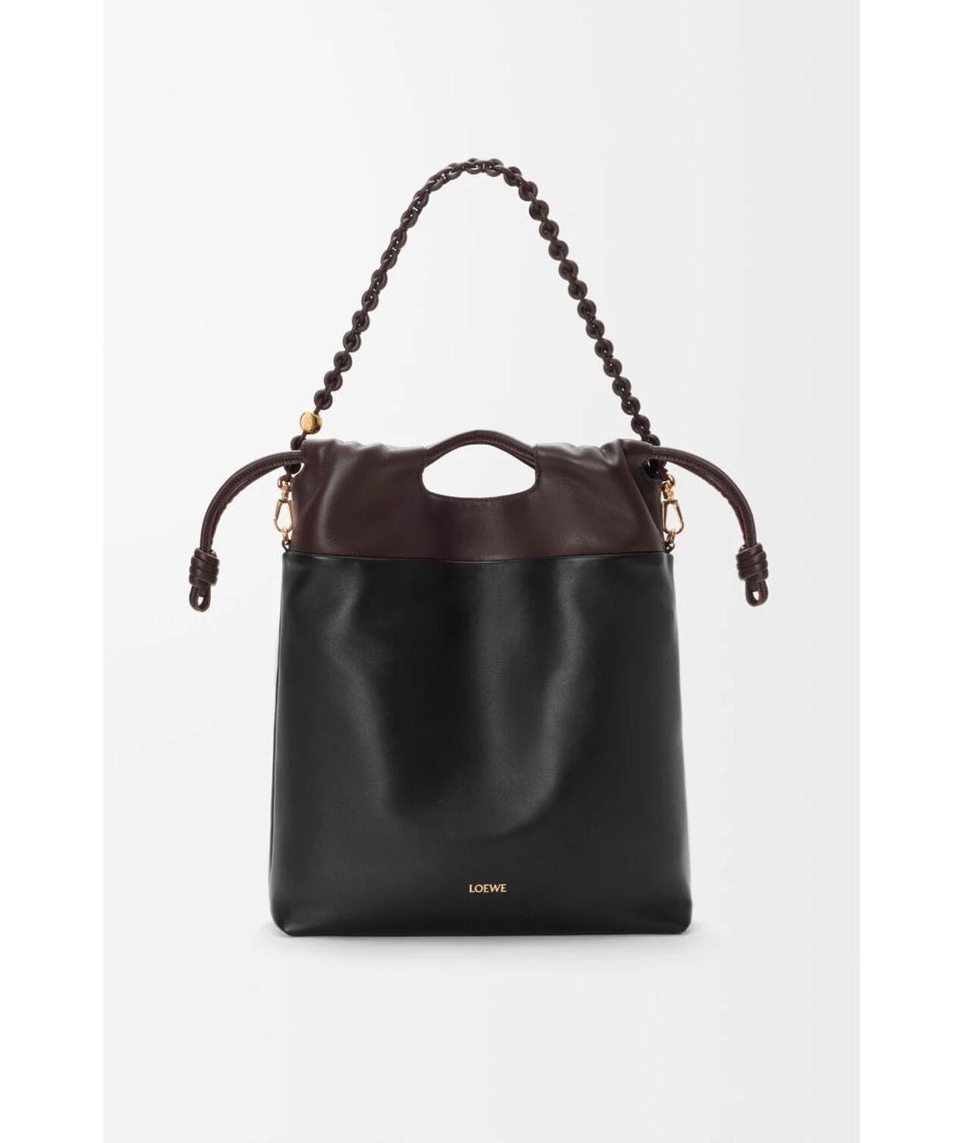 LOEWE Черная кожаная сумка с короткими ручками, фото 4