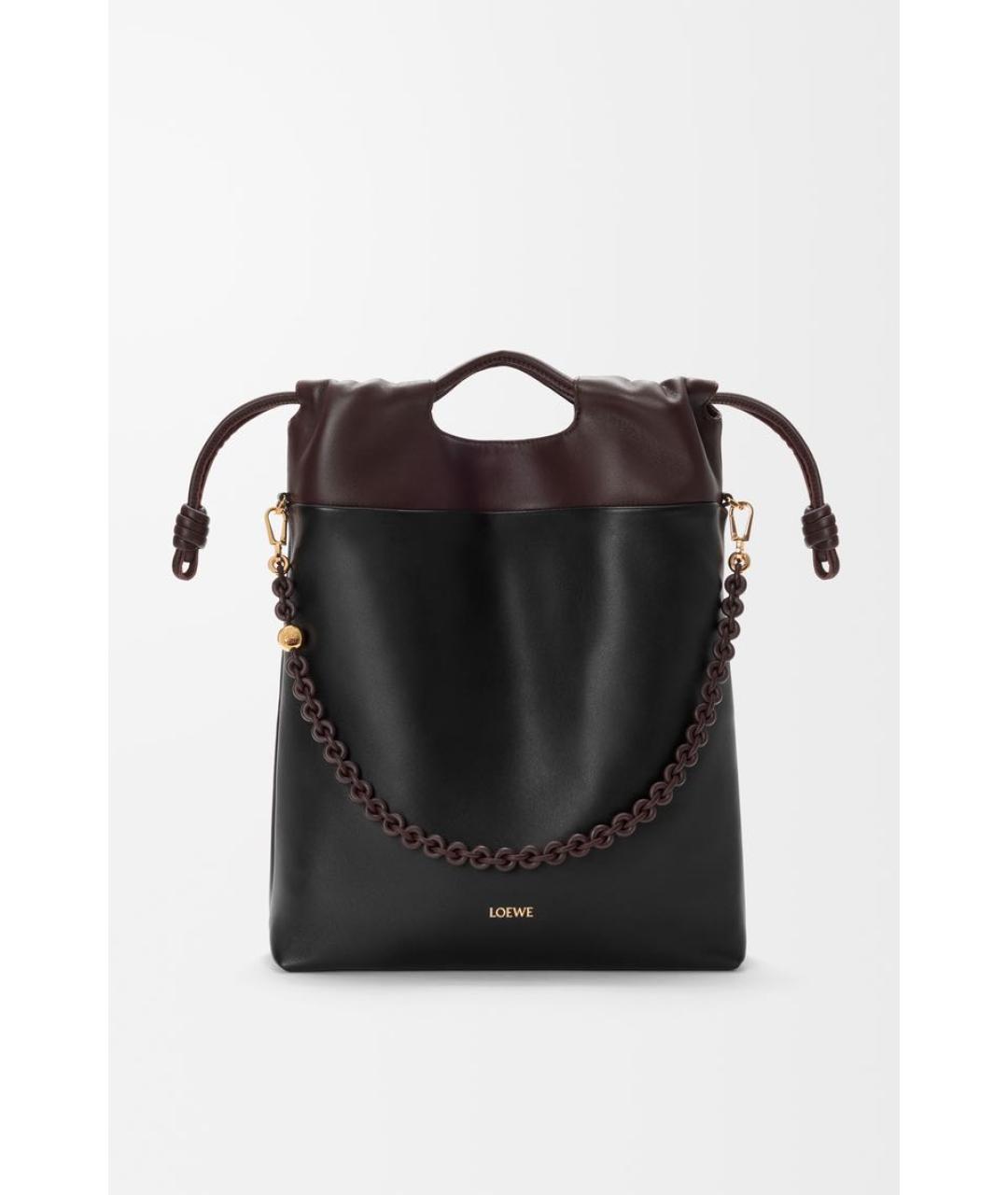 LOEWE Черная кожаная сумка с короткими ручками, фото 8