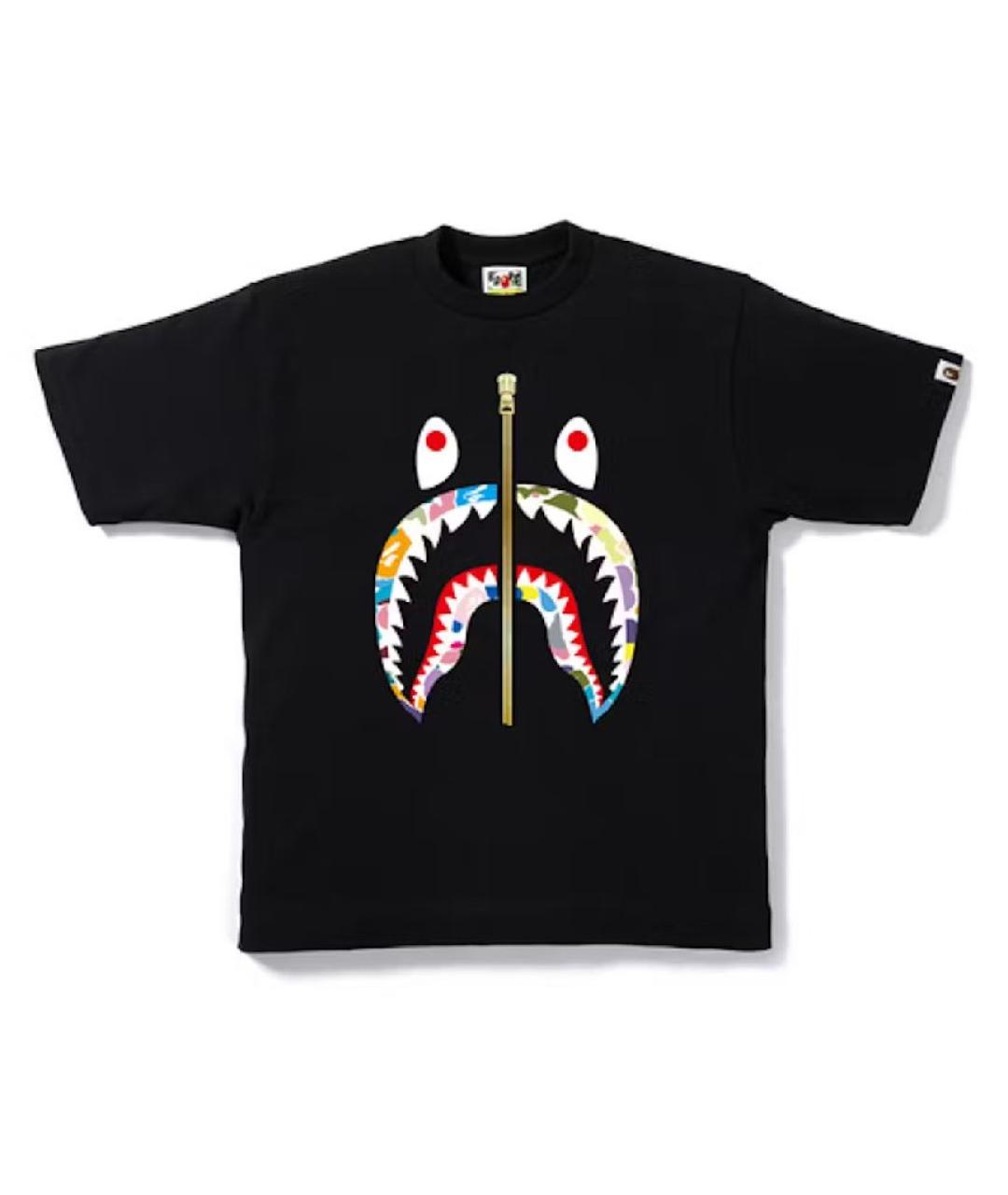 A BATHING APE Черная хлопковая футболка, фото 6