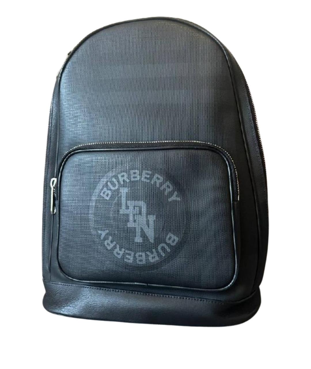 BURBERRY Черный кожаный рюкзак, фото 1